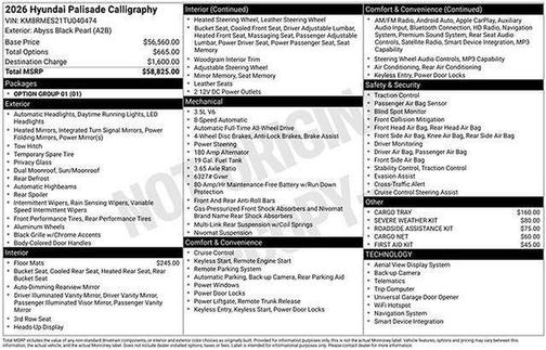 2026 Hyundai PALISADE Calligraphy