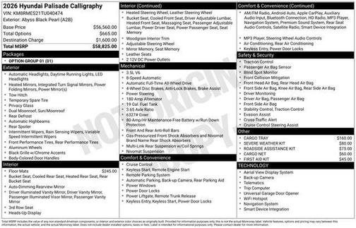 2026 Hyundai PALISADE Calligraphy