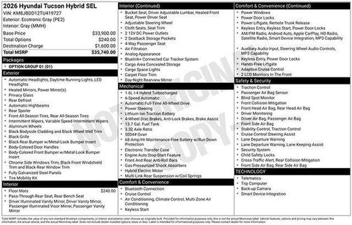 2026 Hyundai TUCSON Hybrid SEL