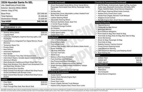 2026 Hyundai SANTA FE SEL