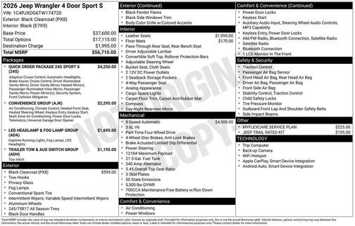 2026 Jeep Wrangler Sport