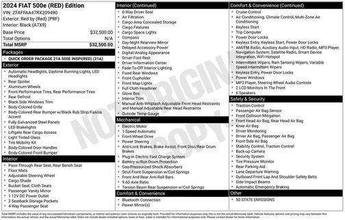 2024 FIAT 500e Base