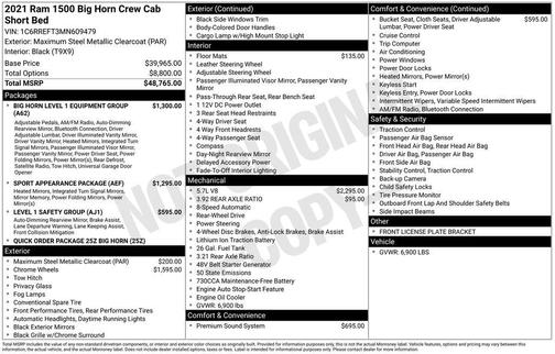 2021 RAM 1500 Big Horn