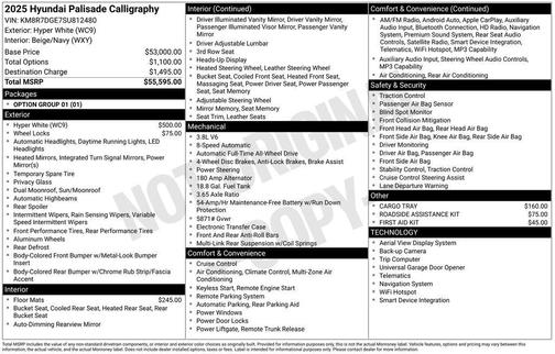 2025 Hyundai PALISADE Calligraphy