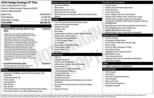 2026 Dodge Durango GT