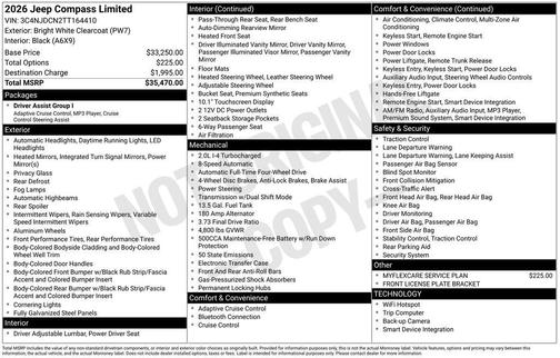 Bright White Clearcoat 2026 Jeep Compass Limited