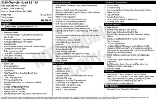 2015 Chevrolet Spark LS