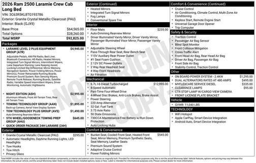 2026 RAM 2500 Laramie