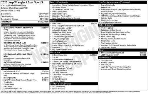 2026 Jeep Wrangler Sport