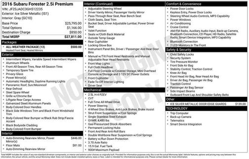2016 Subaru Forester 2.5i Premium