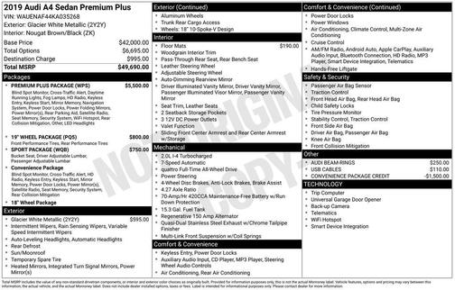 2019 Audi A4 2.0T Premium Plus