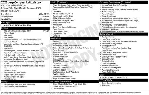 2022 Jeep Compass Latitude Lux