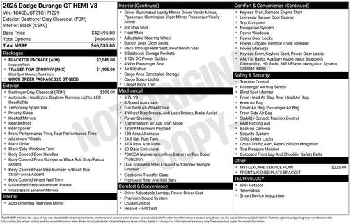 2026 Dodge Durango GT HEMI V8