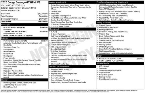 2026 Dodge Durango GT HEMI V8