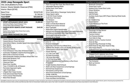 2020 Jeep Renegade Sport