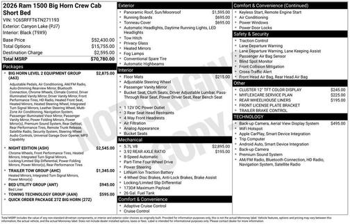 2026 RAM 1500 Big Horn/Lone Star