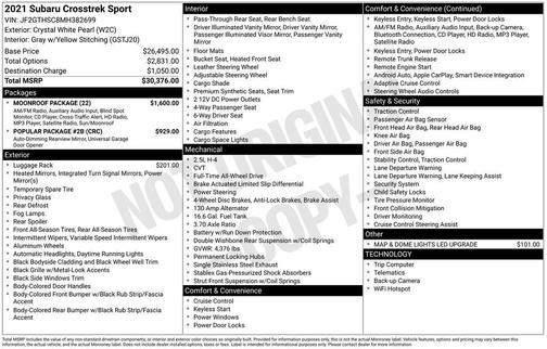 2021 Subaru Crosstrek Sport