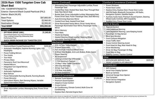 2026 RAM 1500 Tungsten