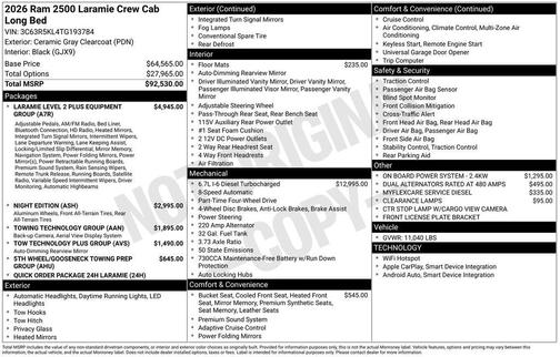 2026 RAM 2500 Laramie