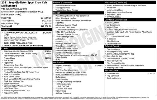 2021 Jeep Gladiator Sport
