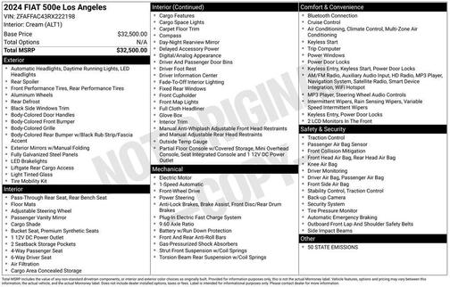 2024 FIAT 500e Base