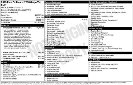 2025 RAM ProMaster 2500 High Roof