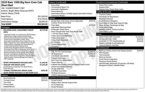 2025 RAM 1500 Big Horn/Lone Star