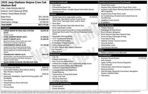 2025 Jeep Gladiator Mojave