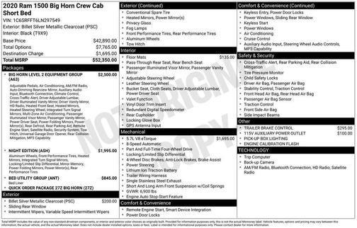Billet Silver Metallic Clearcoat 2020 RAM 1500 Big Horn/Lone Star
