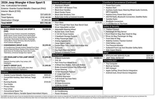 2026 Jeep Wrangler Sport