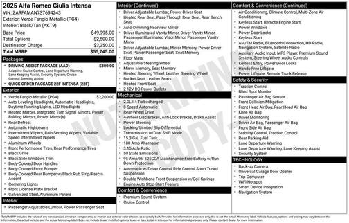 2025 Alfa Romeo Giulia Intensa