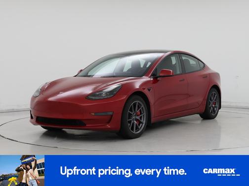 Red 2022 Tesla Model 3 Long Range