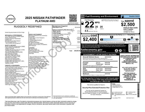 2025 Nissan Pathfinder Platinum 4WD