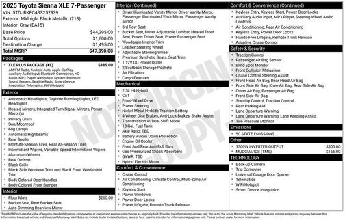 2025 Toyota Sienna XLE