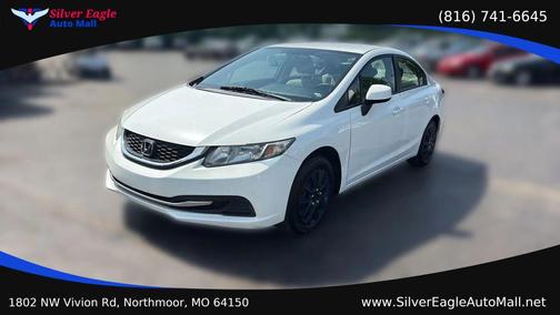 White 2013 Honda Civic LX Sedan