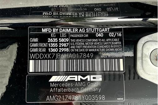2017 Mercedes-Benz AMG S 63 Base 4MATIC