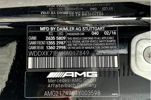 2017 Mercedes-Benz AMG S 63 Base 4MATIC