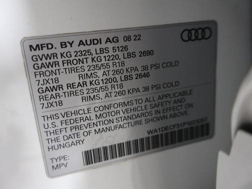 2023 Audi Q3 Premium 45 TFSI S line quattro Tiptronic