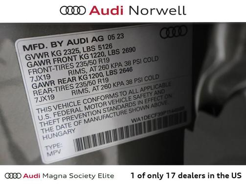 Chronos Gray Metallic 2023 Audi Q3 Premium 45 TFSI S line quattro Tiptronic