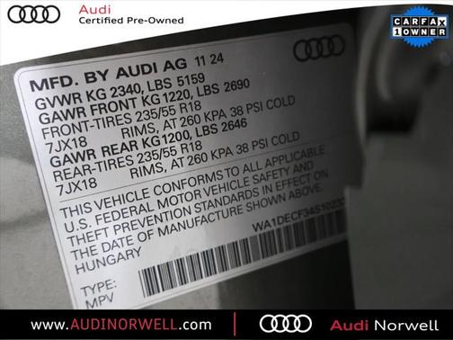 2025 Audi Q3 Premium 45 TFSI S line quattro Tiptronic