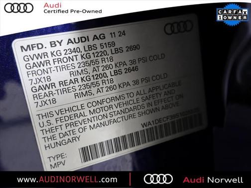 2025 Audi Q3 Premium 45 TFSI S line quattro Tiptronic