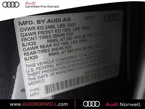 Tambora Gray Metallic 2025 Audi Q5 Premium Plus TFSI quattro S tronic