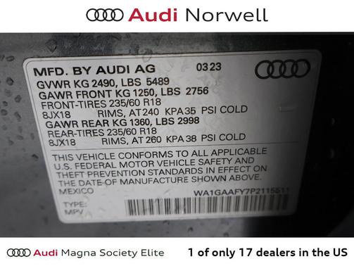 Daytona Gray Pearl Effect 2023 Audi Q5 45 S line Premium