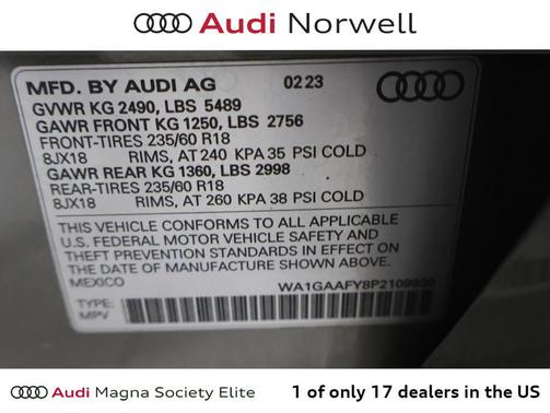Gray 2023 Audi Q5 45 S line Premium