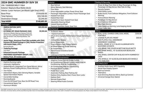 Neptune Blue Matte 2024 GMC HUMMER EV SUV 3X