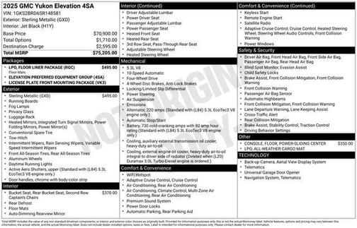 Sterling Metallic 2025 GMC Yukon 4WD Elevation