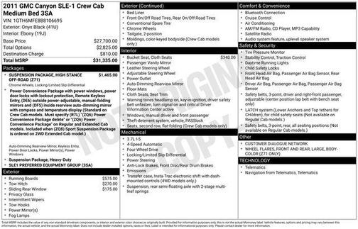 Onyx Black 2011 GMC Canyon SLE