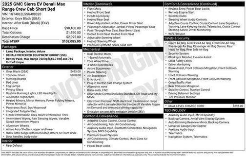 Onyx Black 2025 GMC Sierra EV Max Range Denali