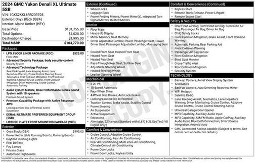 Onyx Black 2024 GMC Yukon XL Denali Ultimate