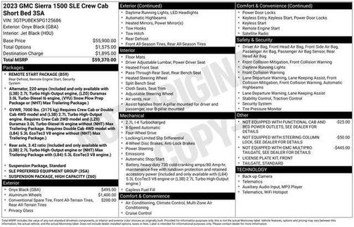 Onyx Black 2023 GMC Sierra 1500 SLE